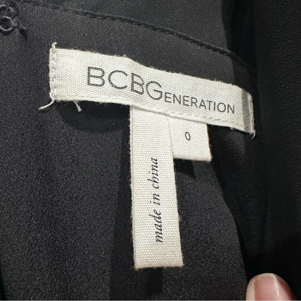 BCBGeneration Black Elegant Pleated Evening Gown Maxi Full Length Size 0 - Picture 5 of 13